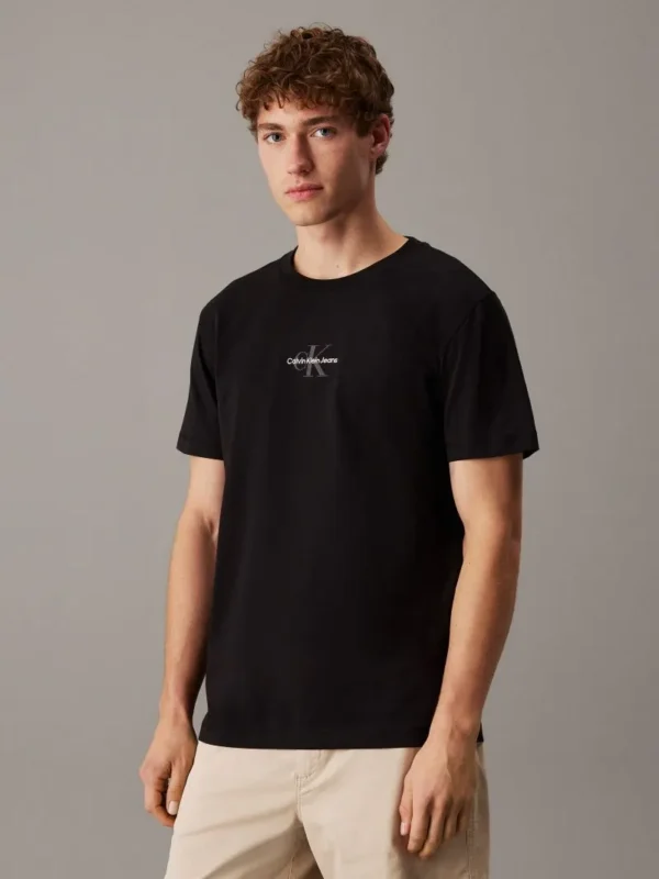Calvin Klein Jeans Ανδρικό Κοντομάνικο Μπλουζάκι T-shirt Με Μονόγραμμα J30J325649-BEH Ck Black