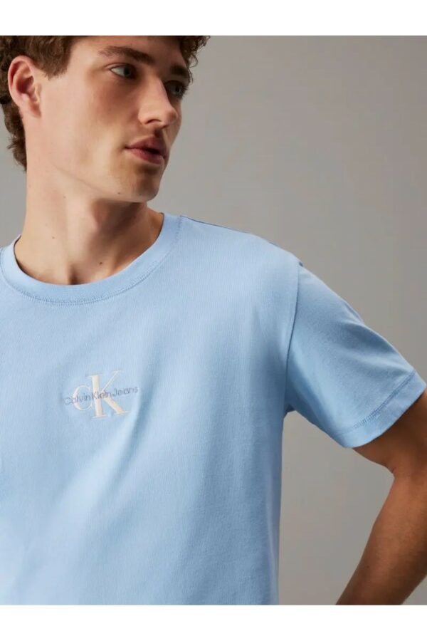 Calvin Klein Jeans Ανδρικό Κοντομάνικο Μπλουζάκι T-shirt Με Μονόγραμμα J30J325649-CBR Blue Bell - Image 4