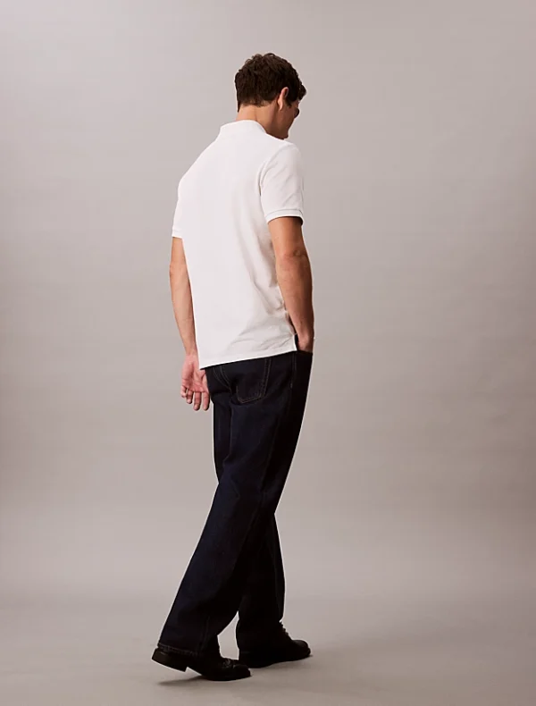 Calvin Klein Jeans Ανδρικό Κοντομάνικο Μπλουζάκι Με Γιακά Polo LV040EM269-YAD Blanc De Blanc - Image 6