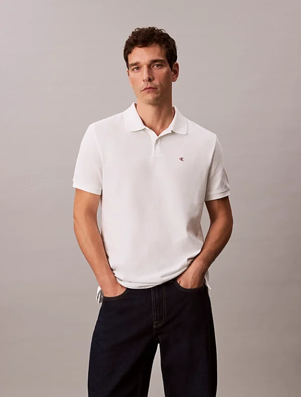Calvin Klein Jeans Ανδρικό Κοντομάνικο Μπλουζάκι Με Γιακά Polo LV040EM269-YAD Blanc De Blanc