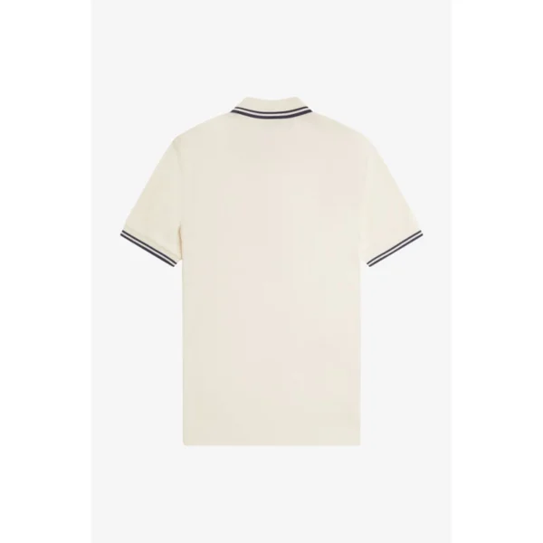 Fred Perry Ανδρική Κοντομάνικη Μπλούζα Polo Twin Tipped M3600-Y24 Ecru/Tennis Blue - Image 6