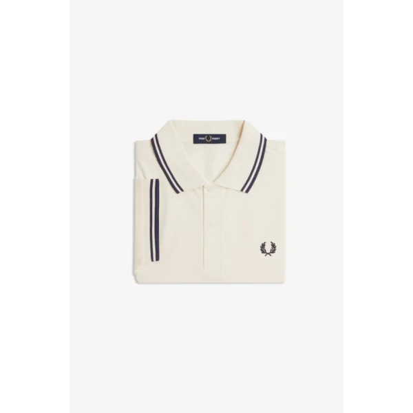 Fred Perry Ανδρική Κοντομάνικη Μπλούζα Polo Twin Tipped M3600-Y24 Ecru/Tennis Blue - Image 8