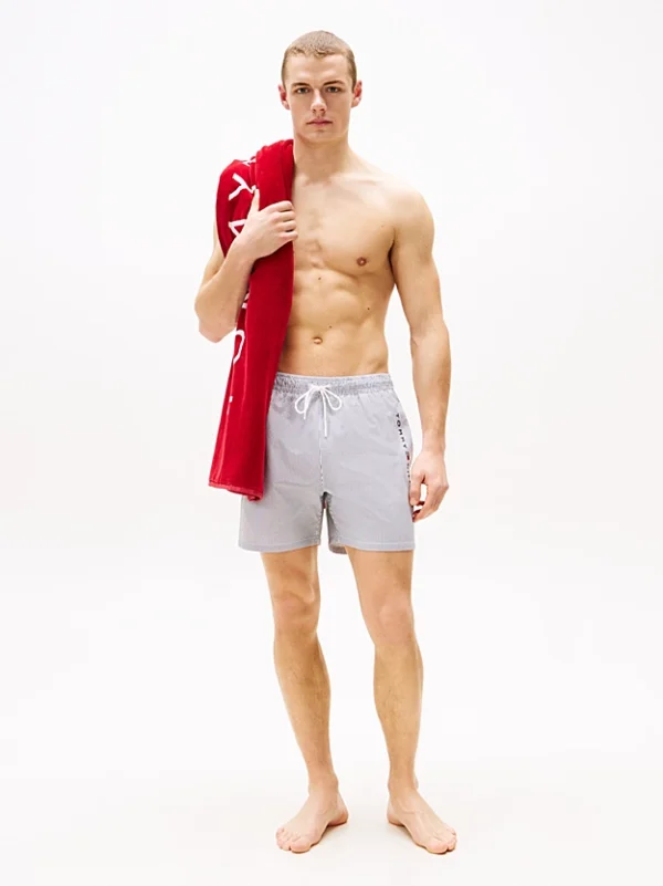 Tommy Jeans Μαγιό Σορτς Ανδρικό Medium Drawstring Ithaca Stripe UM0UM03265-0K5 Ithaca White Desert Sky - Image 4