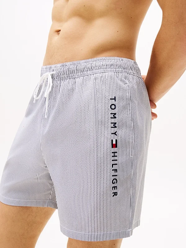 Tommy Jeans Μαγιό Σορτς Ανδρικό Medium Drawstring Ithaca Stripe UM0UM03265-0K5 Ithaca White Desert Sky - Image 3