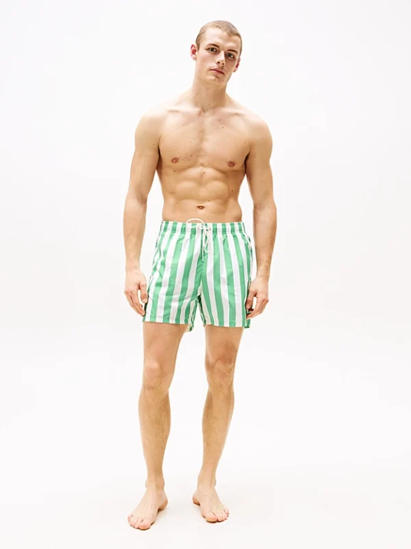 Tommy Jeans Μαγιό Σορτς Ανδρικό Medium Drawstring Print UM0UM03491-0JX Bold Stripe Fort Green - Image 4