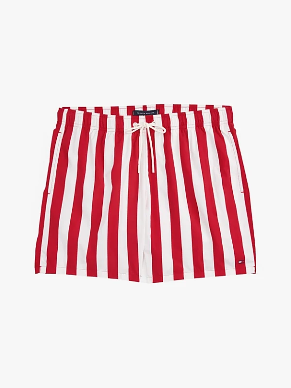 Tommy Jeans Μαγιό Σορτς Ανδρικό Medium Drawstring Print UM0UM03491-0KQ Bold Stripe Medium Red - Image 5
