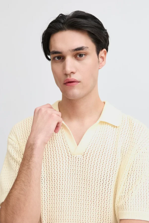 Casual Friday Ανδρική Κοντομάνικη Πλεκτή Μπλούζα Polo Aiden Ss structured knit 20505494-110103 White - Image 4