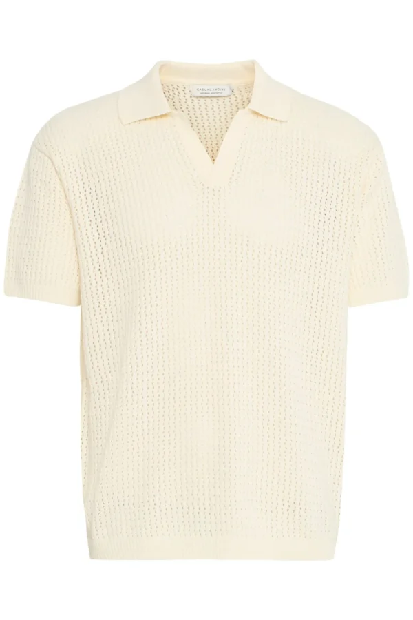 Casual Friday Ανδρική Κοντομάνικη Πλεκτή Μπλούζα Polo Aiden Ss structured knit 20505494-110103 White - Image 7