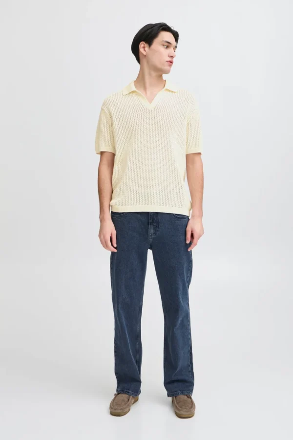 Casual Friday Ανδρική Κοντομάνικη Πλεκτή Μπλούζα Polo Aiden Ss structured knit 20505494-110103 White - Image 3