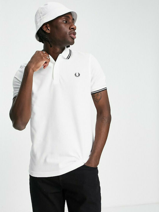 Fred Perry Ανδρική Κοντομάνικη Μπλούζα Polo Twin Tipped M3600-200 White