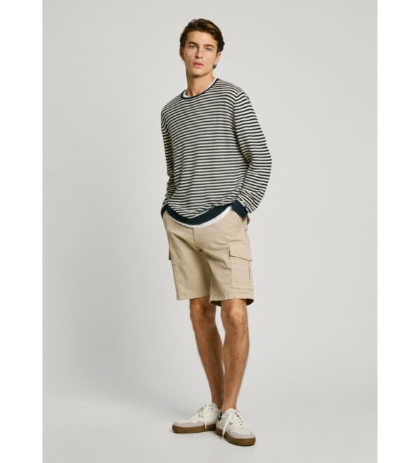 Casual Friday Ανδρική Βερμούδα Cargo Shorts 20505146-161105 Ecru - Image 4