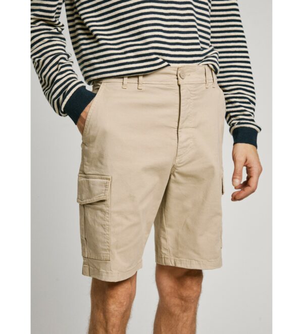 Casual Friday Ανδρική Βερμούδα Cargo Shorts 20505146-161105 Ecru - Image 3