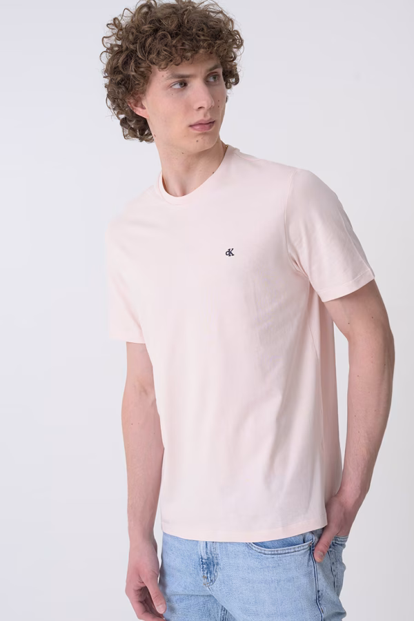 Calvin Klein Jeans Ανδρικό Κοντομάνικο Μπλουζάκι T-shirt LV040HM265-LN4 Silver Peony - Image 4