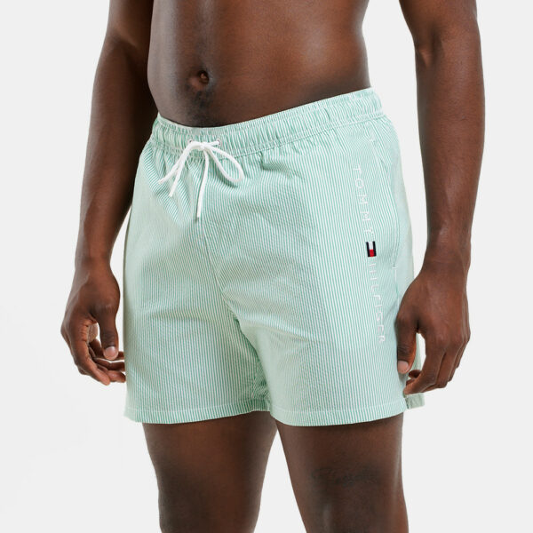 Tommy Jeans Μαγιό Σορτς Ανδρικό Medium Drawstring Ithaca Stripe UM0UM03265-0LA Ithaca White Radiant Green - Image 2