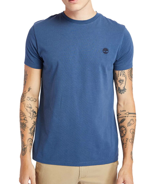 Timberland Ανδρικό T-Shirt SS Dunstan River Jersey Crew Tee Slim TB0A2BPR-288 Μπλε Ανοιχτό