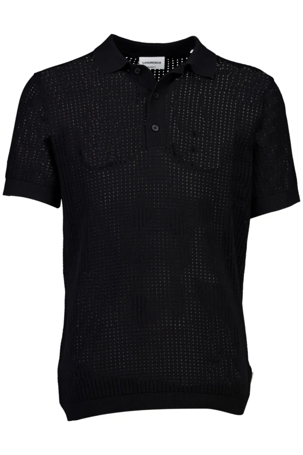 Lindbergh Ανδρική Κοντομάνικη Μπλουζα Polo Relaxed fit 30-804126 Black
