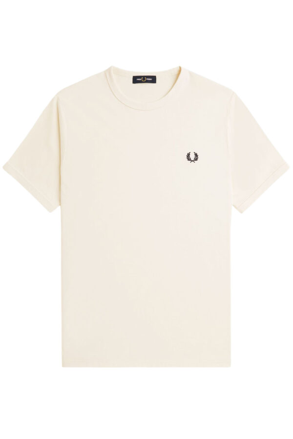 Fred Perry Ανδρική Κοντομάνικη Μπλούζα T-Shirt Ringer M3519-170 Ecru - Image 5