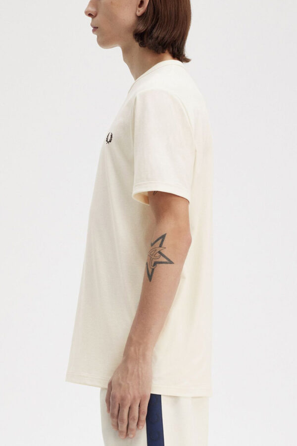 Fred Perry Ανδρική Κοντομάνικη Μπλούζα T-Shirt Ringer M3519-170 Ecru - Image 4