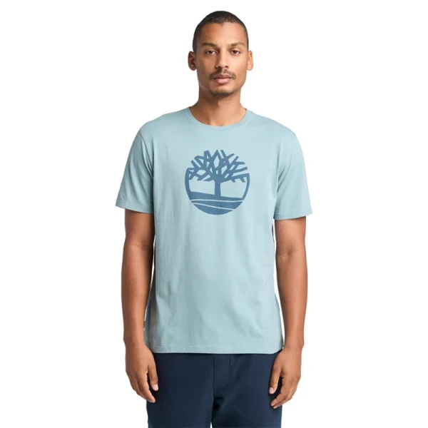Timberland Ανδρική Κοντομάνικη Μπλούζα T-shirt River Tree Logo TB0A2C2R-758 Light Blue