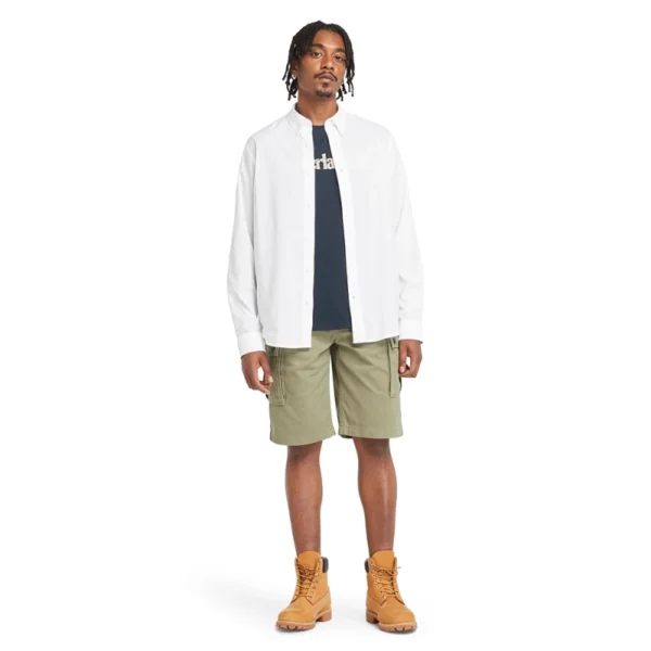 Timberland Ανδρικό Πουκάμισο LS Solid Poplin Shirt Regular TB0A6GRH-100 White - Image 4