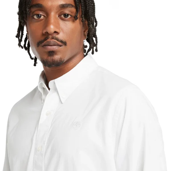 Timberland Ανδρικό Πουκάμισο LS Solid Poplin Shirt Regular TB0A6GRH-100 White - Image 3
