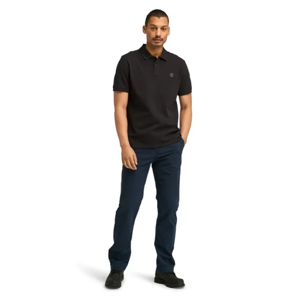 Timberland Ανδρική Μπλούζα SS Millers River Pique Polo TB0A6VDP-001 Μαύρη - Image 3