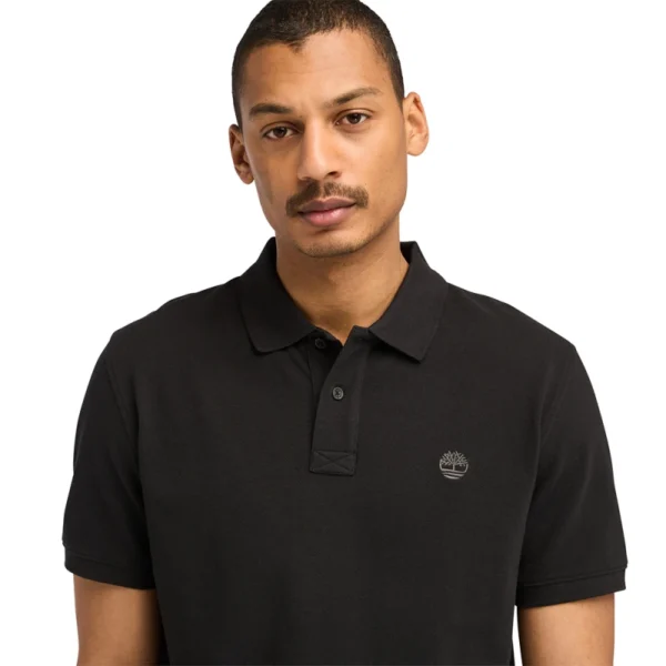 Timberland Ανδρική Μπλούζα SS Millers River Pique Polo TB0A6VDP-001 Μαύρη - Image 4
