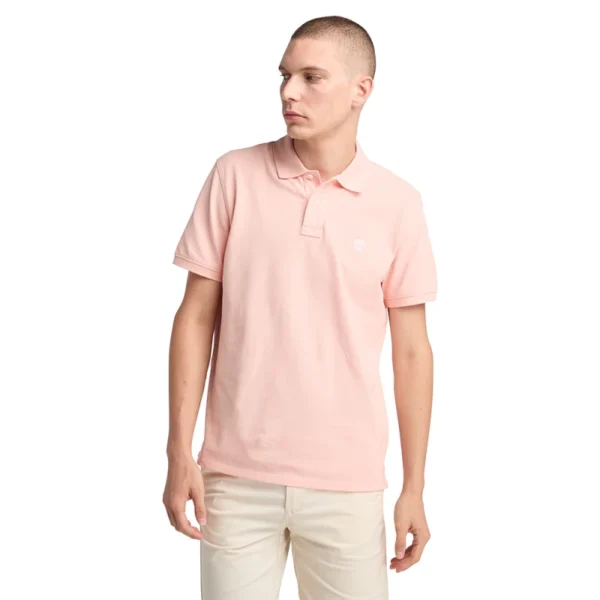 Timberland Ανδρική Μπλούζα SS Millers River Pique Polo TB0A6VDP-ERV Ροζ