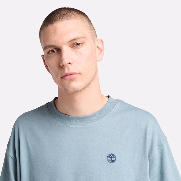 Timberland Ανδρική Κοντομάνικη Μπλούζα T-shirt Dunstan River Short-Sleeve TB0A6GH3-758 Light Blue - Image 3