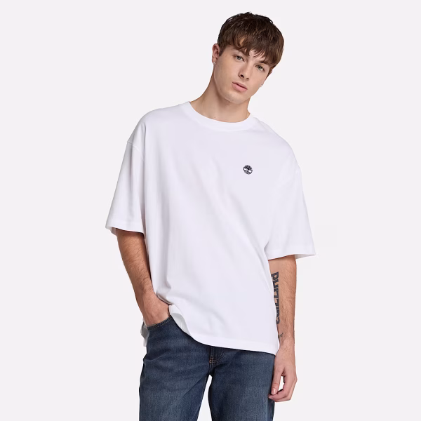 Timberland Ανδρική Κοντομάνικη Μπλούζα T-shirt Dunstan River Short-Sleeve TB0A6GH3-100 White - Image 4