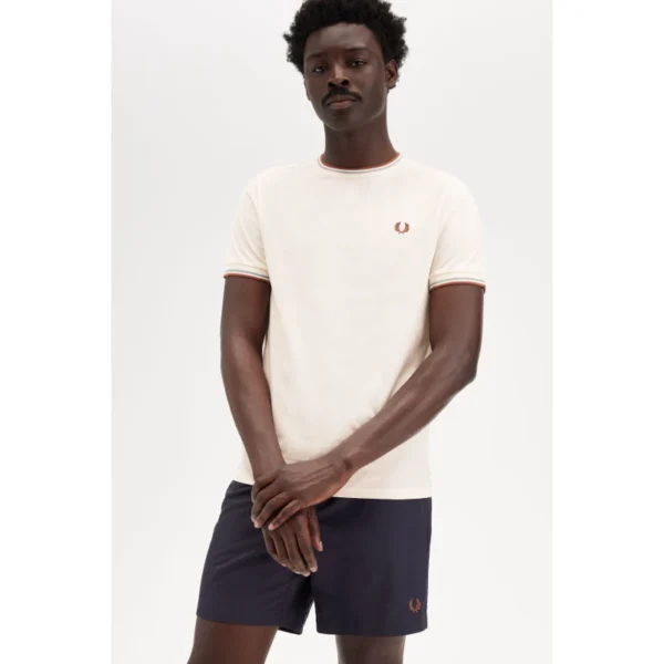 Fred Perry Ανδρική Κοντομάνικη Μπλούζα T-Shirt Twin Tipped M1588-Y20 Lecr/Slvrbl/Cnmn - Image 2