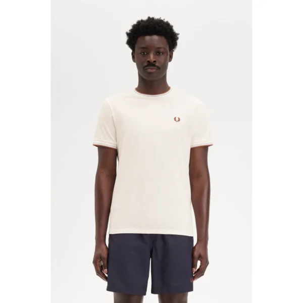 Fred Perry Ανδρική Κοντομάνικη Μπλούζα T-Shirt Twin Tipped M1588-Y20 Lecr/Slvrbl/Cnmn