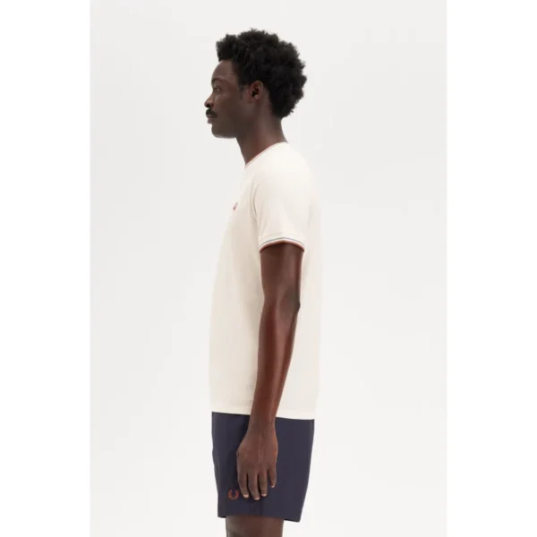 Fred Perry Ανδρική Κοντομάνικη Μπλούζα T-Shirt Twin Tipped M1588-Y20 Lecr/Slvrbl/Cnmn - Image 4