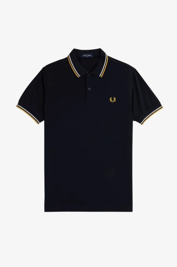 Fred Perry Ανδρική Μπλούζα Twin Tipped Polo M3600-W53 Navy/Ecru/Honeyc - Image 7