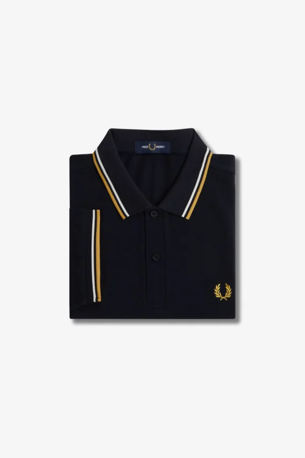 Fred Perry Ανδρική Μπλούζα Twin Tipped Polo M3600-W53 Navy/Ecru/Honeyc - Image 9