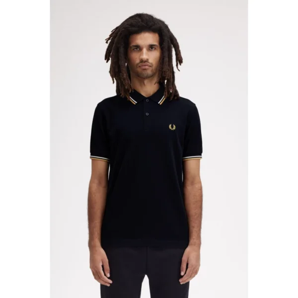 Fred Perry Ανδρική Μπλούζα Twin Tipped Polo M3600-W53 Navy/Ecru/Honeyc