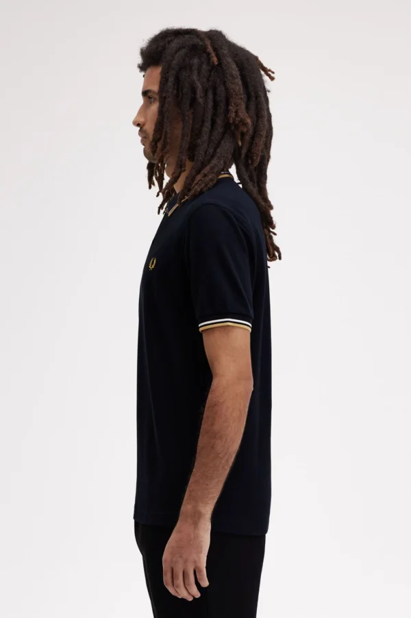 Fred Perry Ανδρική Μπλούζα Twin Tipped Polo M3600-W53 Navy/Ecru/Honeyc - Image 6