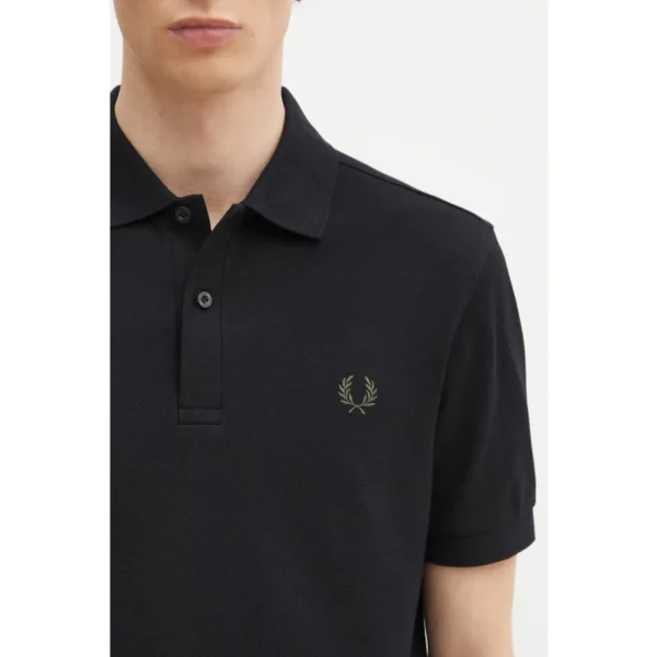 Fred Perry Ανδρική Mπλούζα Polo The Fred Perry Shirt M6000-Y43 Blk/Crt Grn - Image 4