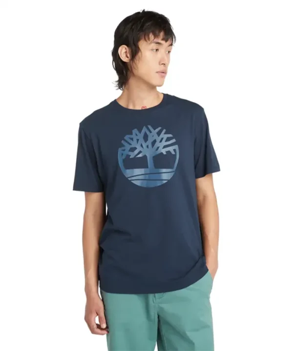 Timberland Ανδρική Κοντομάνικη Μπλούζα T-shirt River Tree Logo TB0A2C2R-Z02 Navy Blue