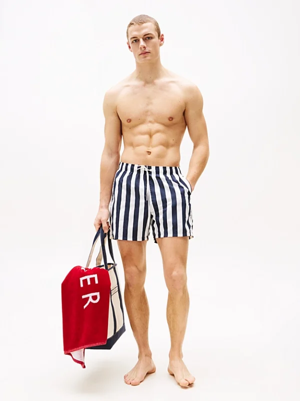 Tommy Jeans Μαγιό Σορτς Ανδρικό Medium Drawstring Print UM0UM03491-0JW Bold Stripe Desert Sky - Image 4