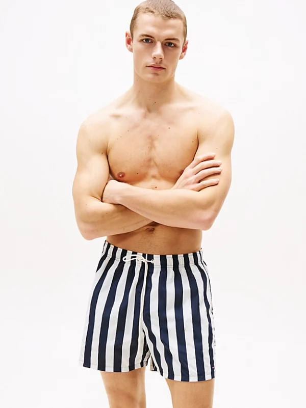 Tommy Jeans Μαγιό Σορτς Ανδρικό Medium Drawstring Print UM0UM03491-0JW Bold Stripe Desert Sky