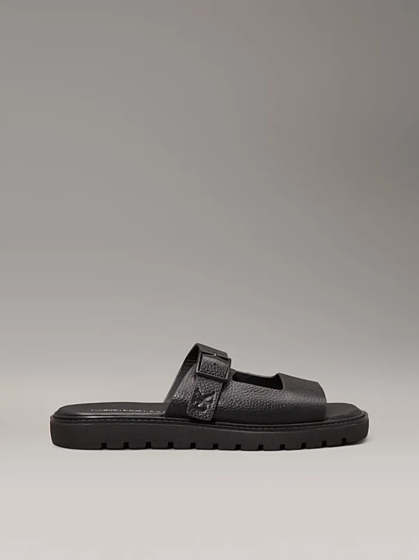 Calvin Klein Jeans Ανδρικά Σανδάλια Sq Molded Sandal Dblbar Buckle YM0YM01228-0GJ Triple Black