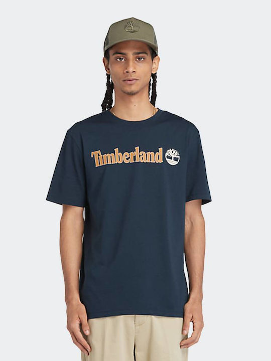 Timberland Ανδρική Κοντομάνικη Μπλούζα T-shirt Linear Logo TB0A5UPQ-433 Navy Blue - Image 4