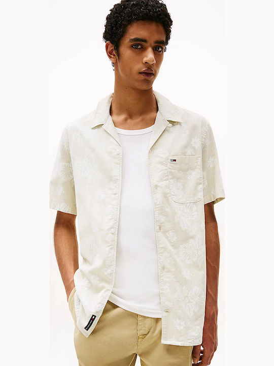 Tommy Hilfiger Ανδρικό Κοντομάνικο Πουκάμισο Floral DM0DM21351-ACG Beige