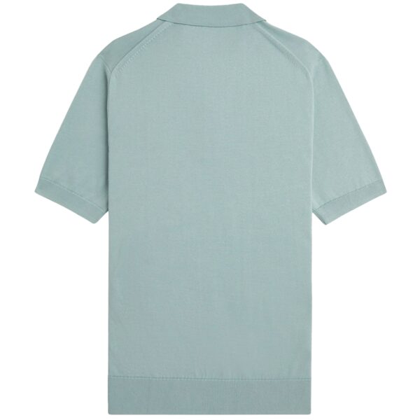 Fred Perry Ανδρικό Κοντομάνικο Πουκάμισο Cotton Shirt Pique Texture Revere Collar Sh M7774-X06 Silver Blue - Image 5