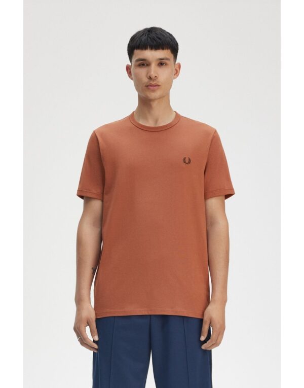 Fred Perry ΑνδρικόT-shirt Ringer M3519‑324 Brown/Cinnamon