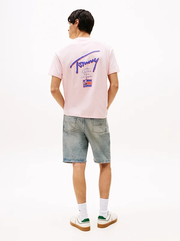 Tommy Jeans Relaxed Faded Graphic Ανδρικό T-shirt DM0DM20768‑TH3 Pink - Image 3