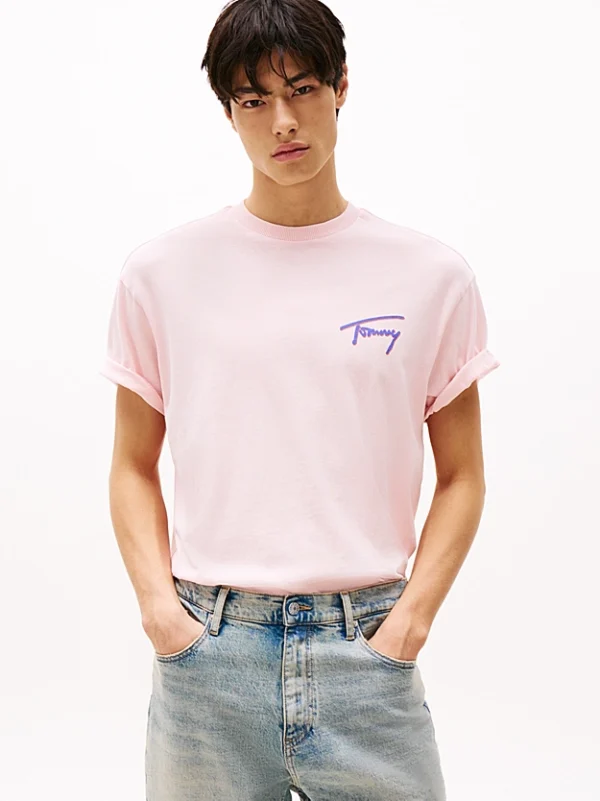 Tommy Jeans Relaxed Faded Graphic Ανδρικό T-shirt DM0DM20768‑TH3 Pink