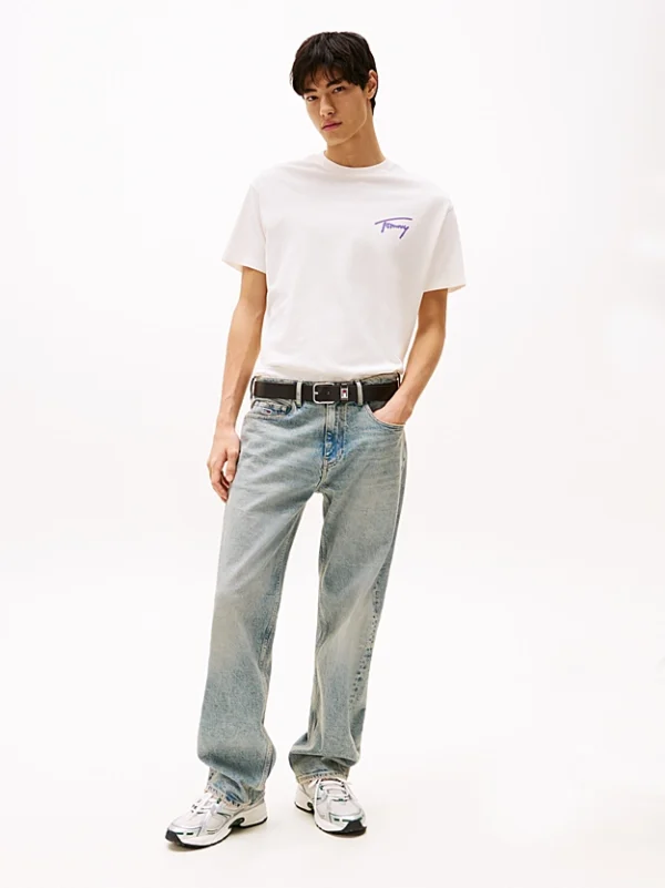 Tommy Jeans Relaxed Faded Graphic Ανδρικό T-shirt  DM0DM20768‑YBH White - Image 5
