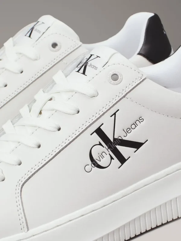 Calvin Klein Jeans Ανδρικό Παπούτσι Δερμάτινα Chunky Sneakers YM0YM00681 0LD White - Image 3